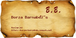 Borza Barnabás névjegykártya