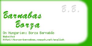 barnabas borza business card